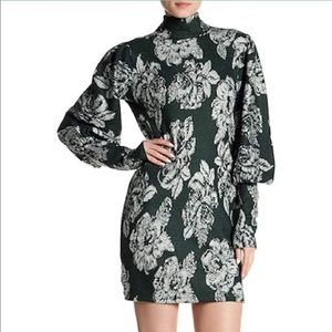 Free People Womens Farrah Wool Blend Floral Sweaterdress Green XS